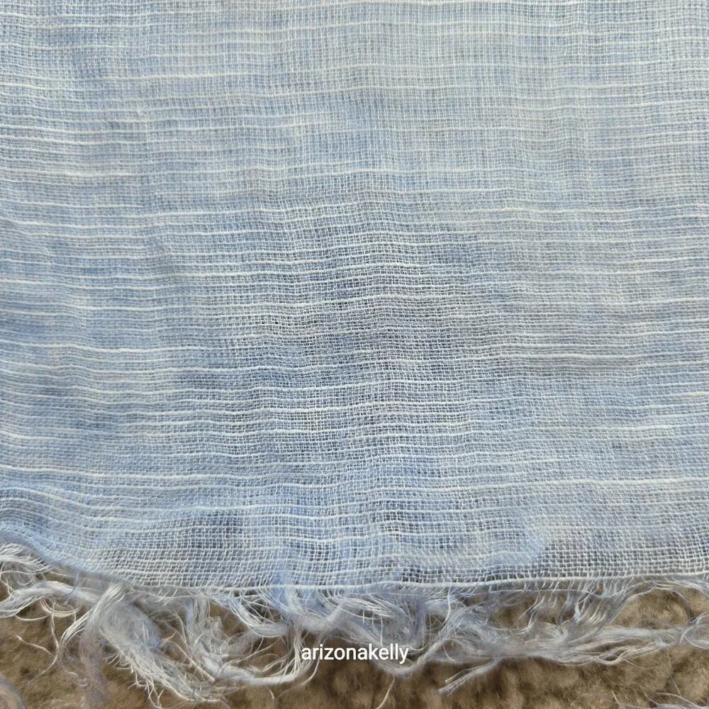 Theory Linen Modal Lightweight Breezy Blue Scarf - Picture 11 of 13